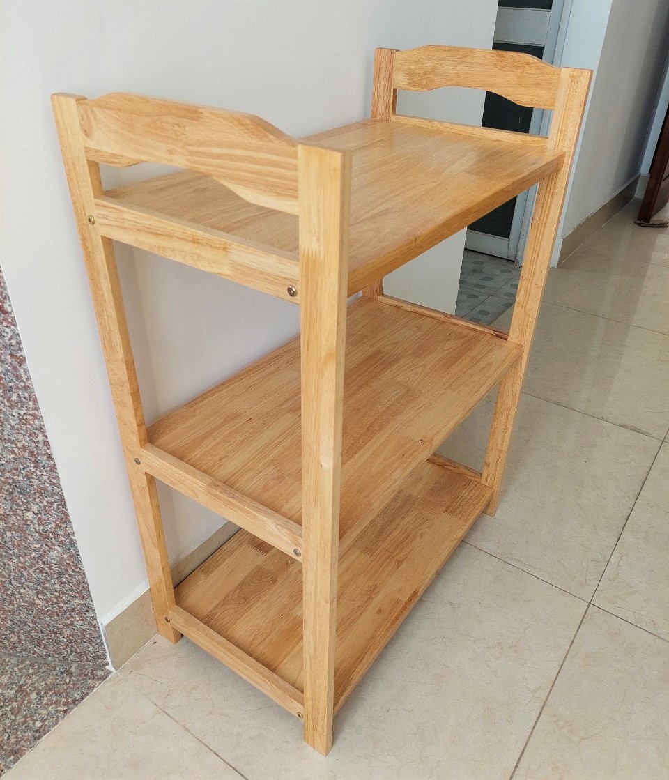 Kệ Gỗ 3 Tầng Nhiều Màu Để Dụng Cụ Bếp, Lò Viba, Lò Nướng, Nồi Cơm Điện - Hàng VN Xuất Khẩu