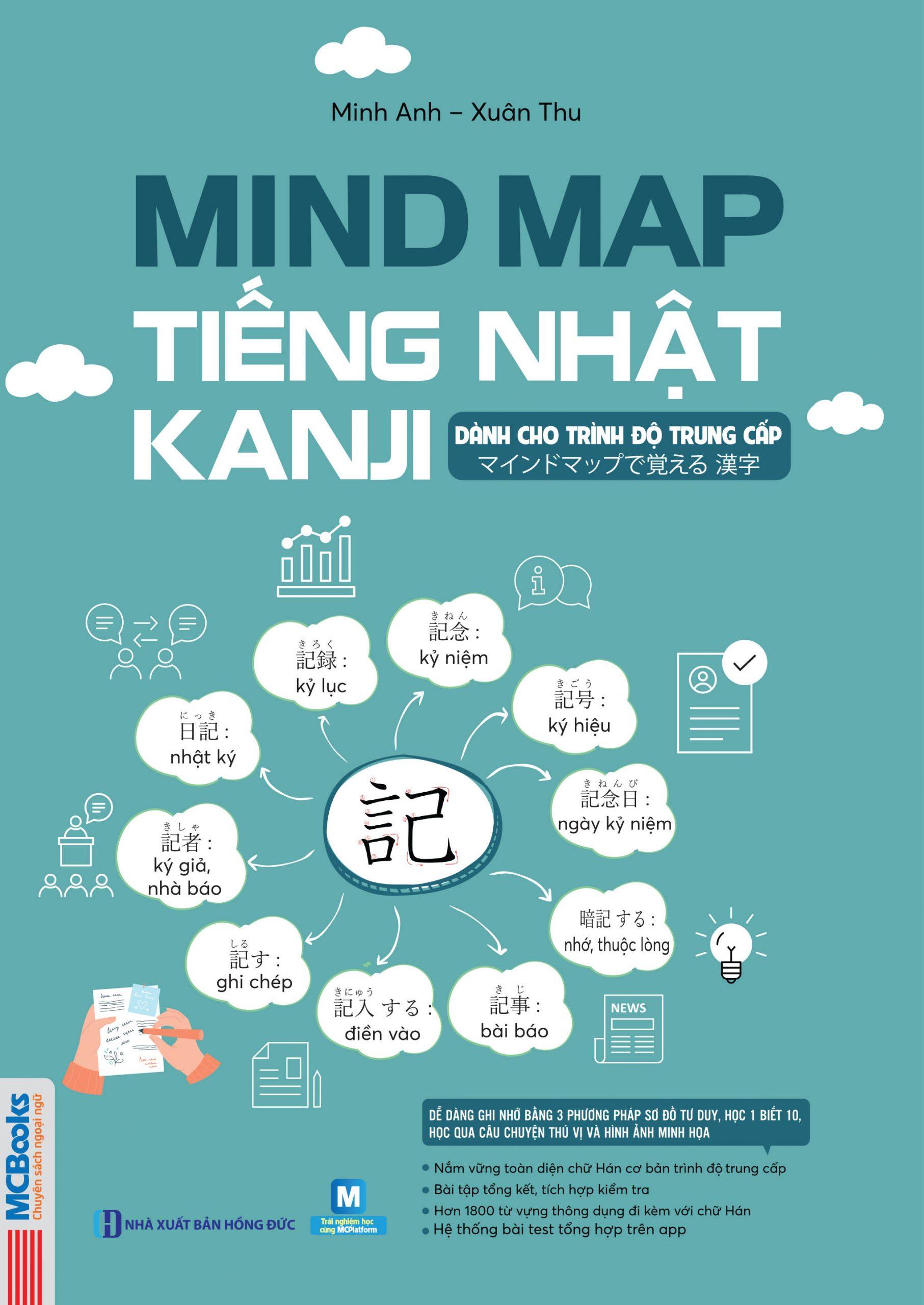 Sách - Mindmap Tiếng Nhật Kanji - Dành Cho Trình Độ Trung Cấp