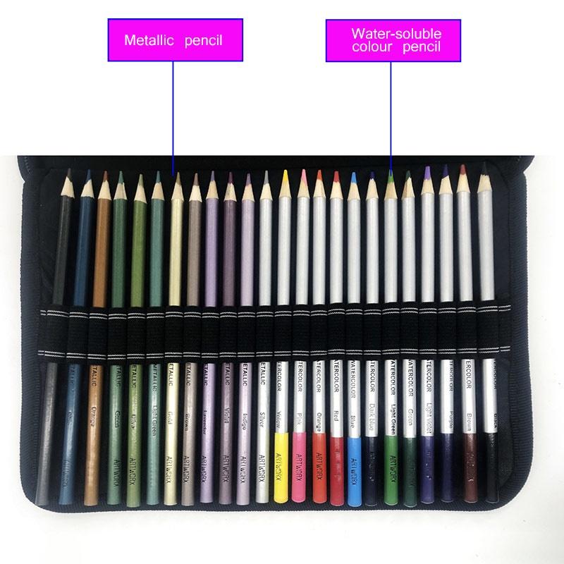 72Pcs Sketch Color Painting Set Professional Professional Artist Pencils Set Water-Soluble Lead Supplies Drawing ELEN