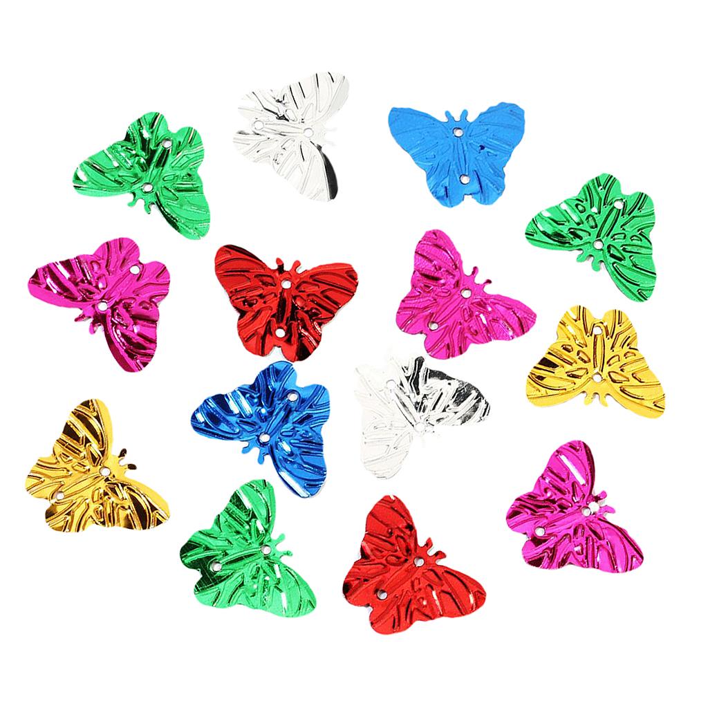 500x Hình Bướm 2 Lỗ Kim Sa Lấp Lánh May Tôn Dáng Quần Áo Trang Trí