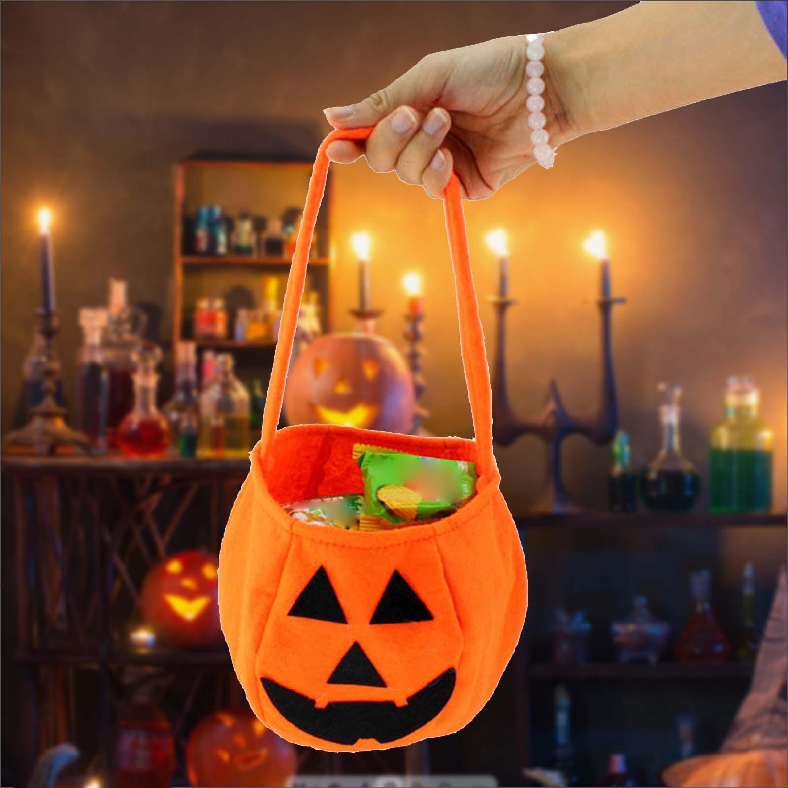 Halloween Pumpkin Bag Gift Bags Candy Tote Bag for Halloween Travel Vacation