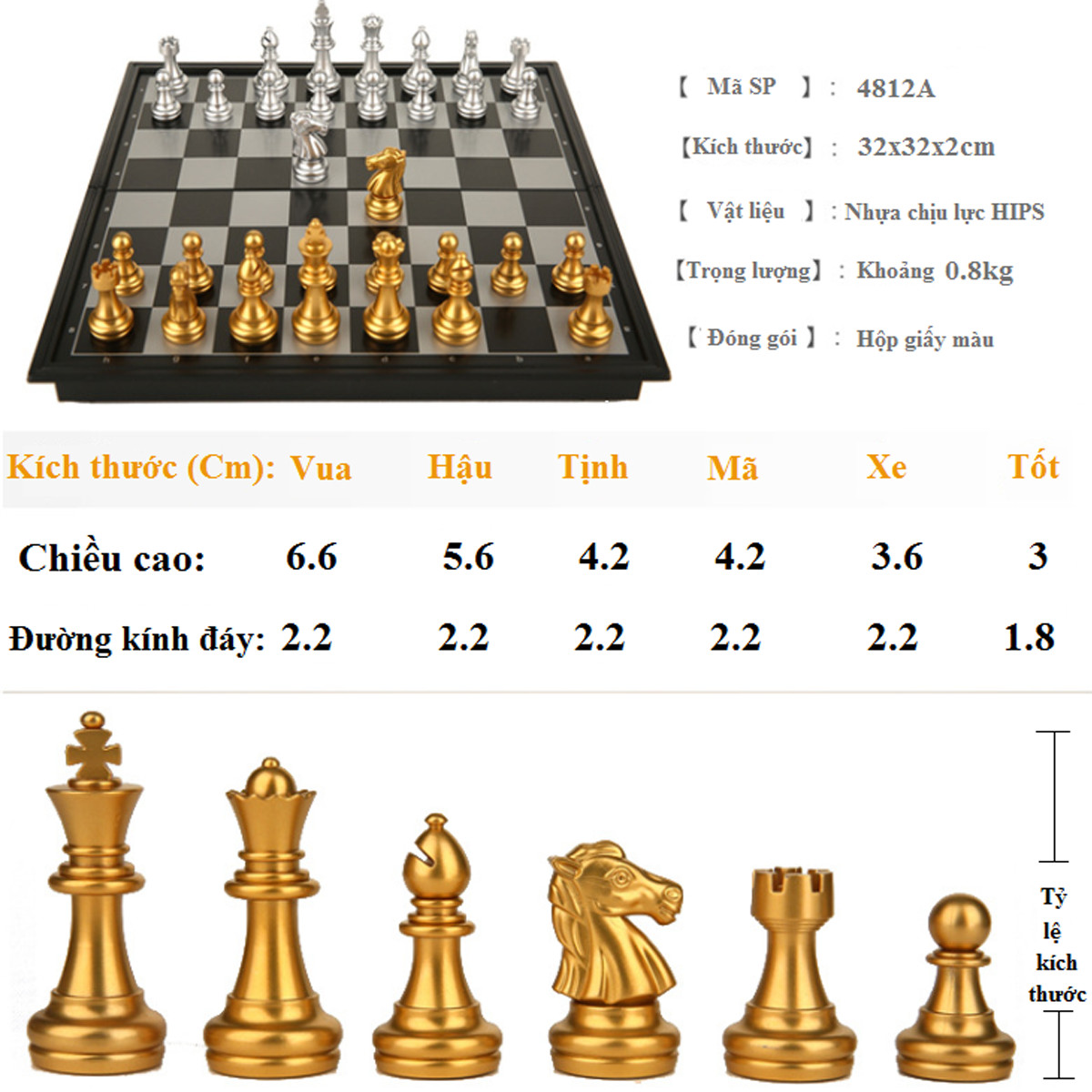 Bộ cờ vua nam châm chính hãng, kích thích phát triển trí não, thể thao trí tuệ, Kích thước: Lớn, vừa, nhỏ - Dan House