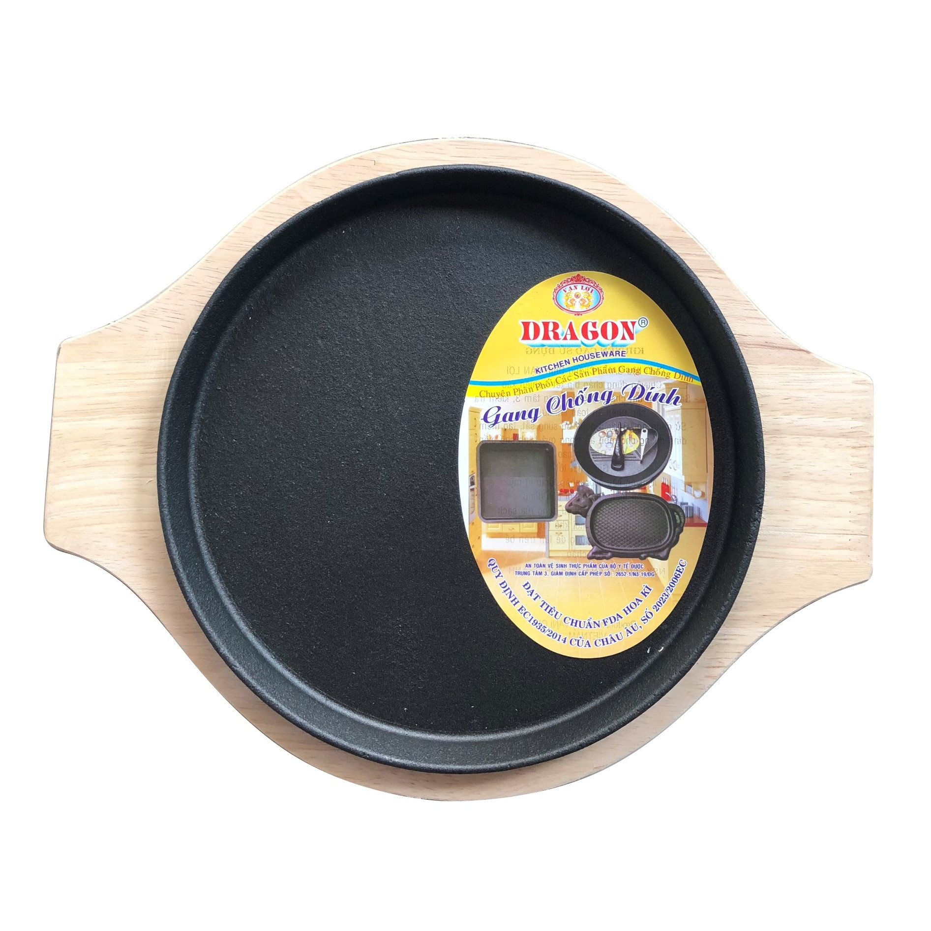 Chảo Gang Tròn Làm Bánh Mì Chảo , Bò Beefsteak , Cơm Xèo Đa Năng Size 20cm