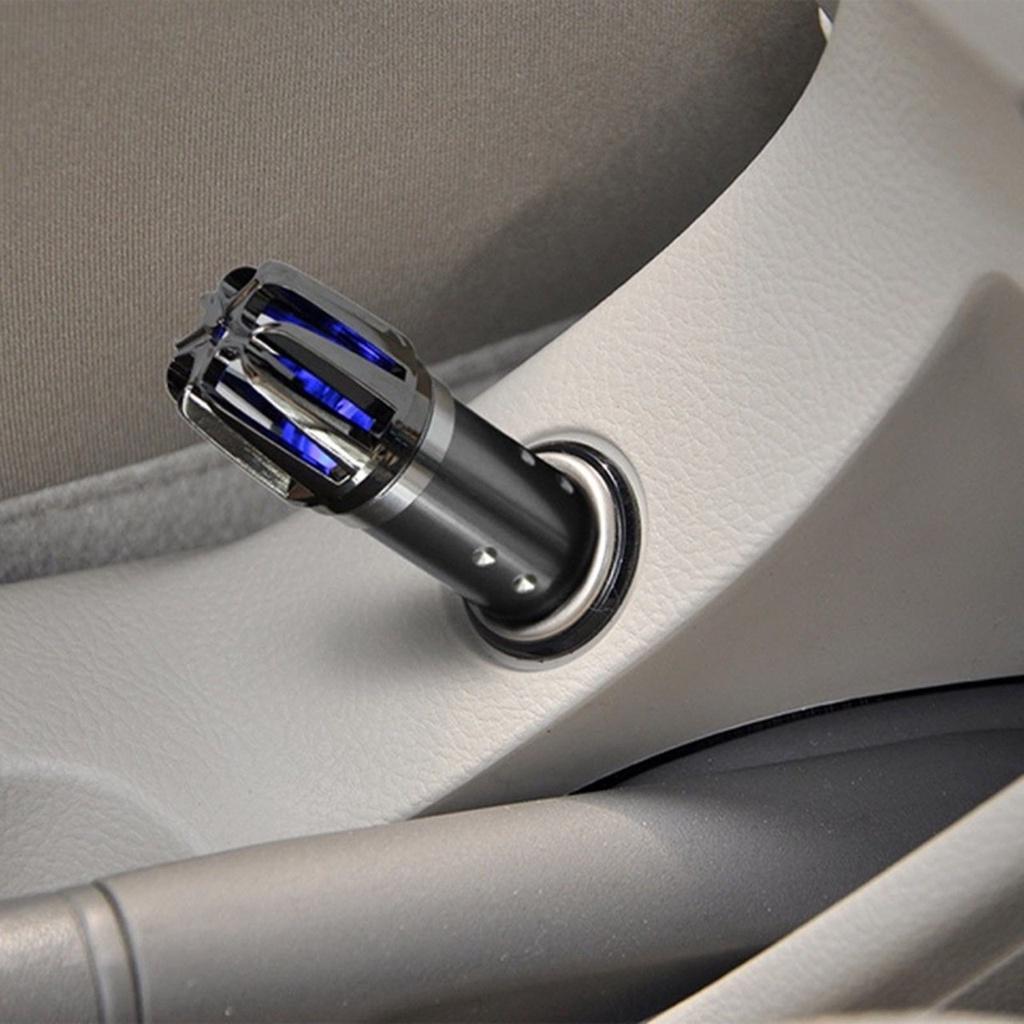 Máy lọc không khí ô tô xe hơi khử mùi kháng khuẩn công nghệ tạo ion âm kèm 2 cổng sạc USB mẫu mới loại tốt