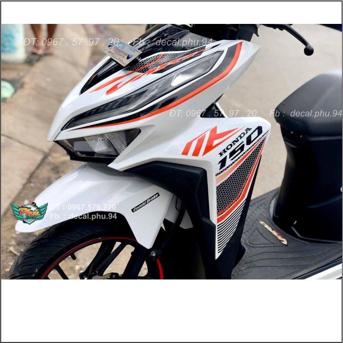 Tem rời Vario Cam đen dán xe trắng -1