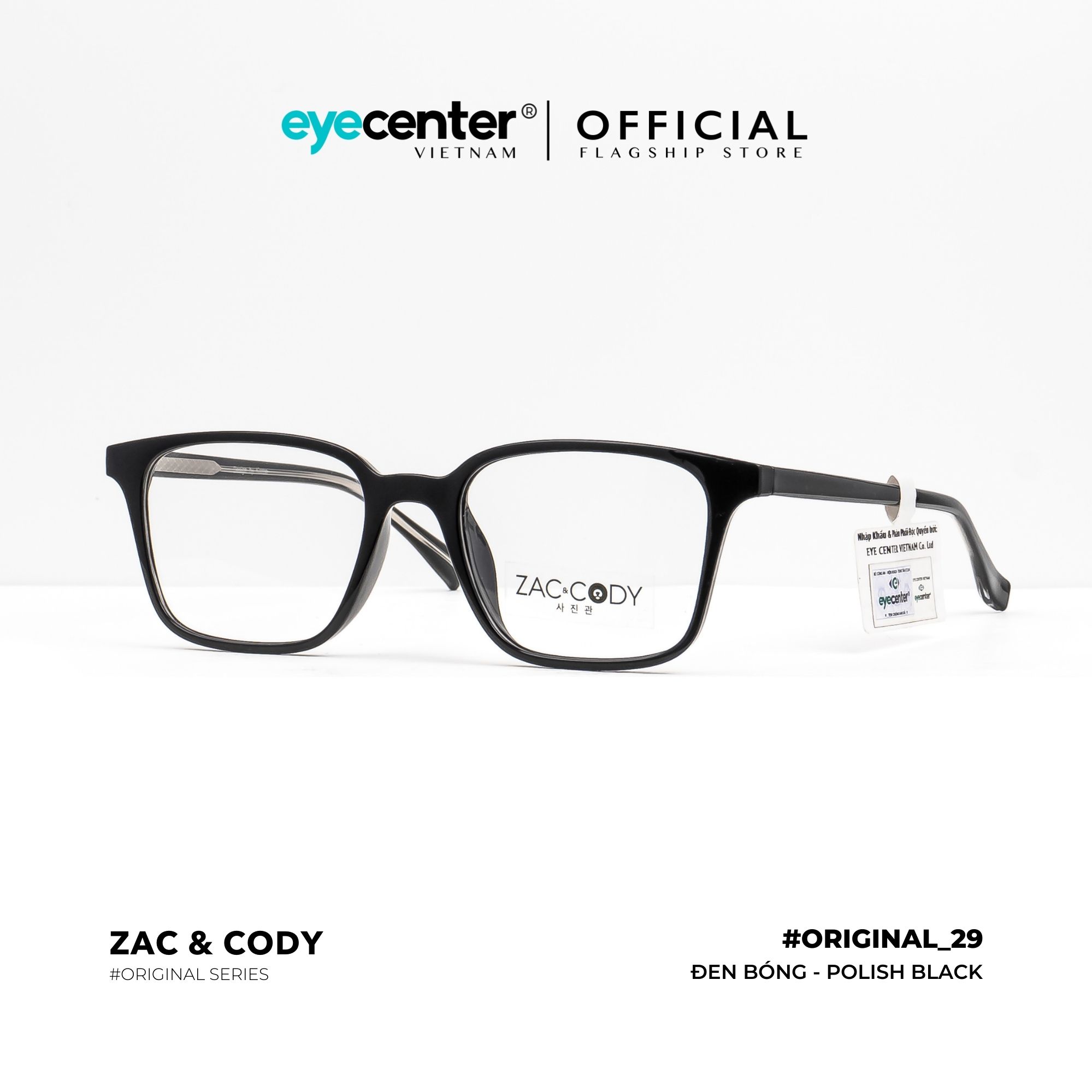 Gọng kính cận nam nữ chính hãng ZAC & CODY B29-S lõi thép chống gãy nhập khẩu by Eye Center Vietnam