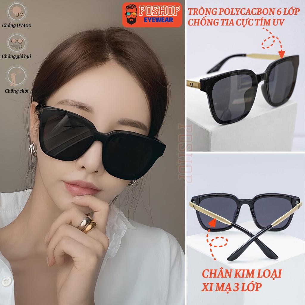 Kính mát thời trang nam nữ POSHOP kính râm unisex mắt vuông chống tia uv màu sắc thời trang dễ đeo P35