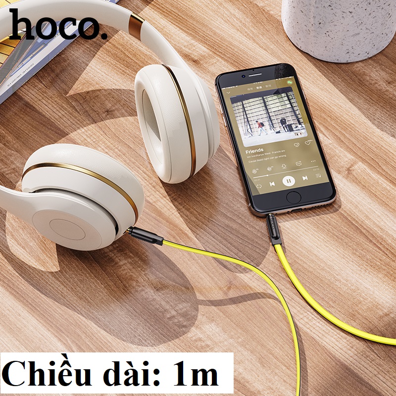 Cáp âm thanh AUX 2 đầu 3.5 mm cho điện thoại tai nghe laptop loa hoco UPA16 dây dẹp UPA19 dây dù _ Hàng chính hãng