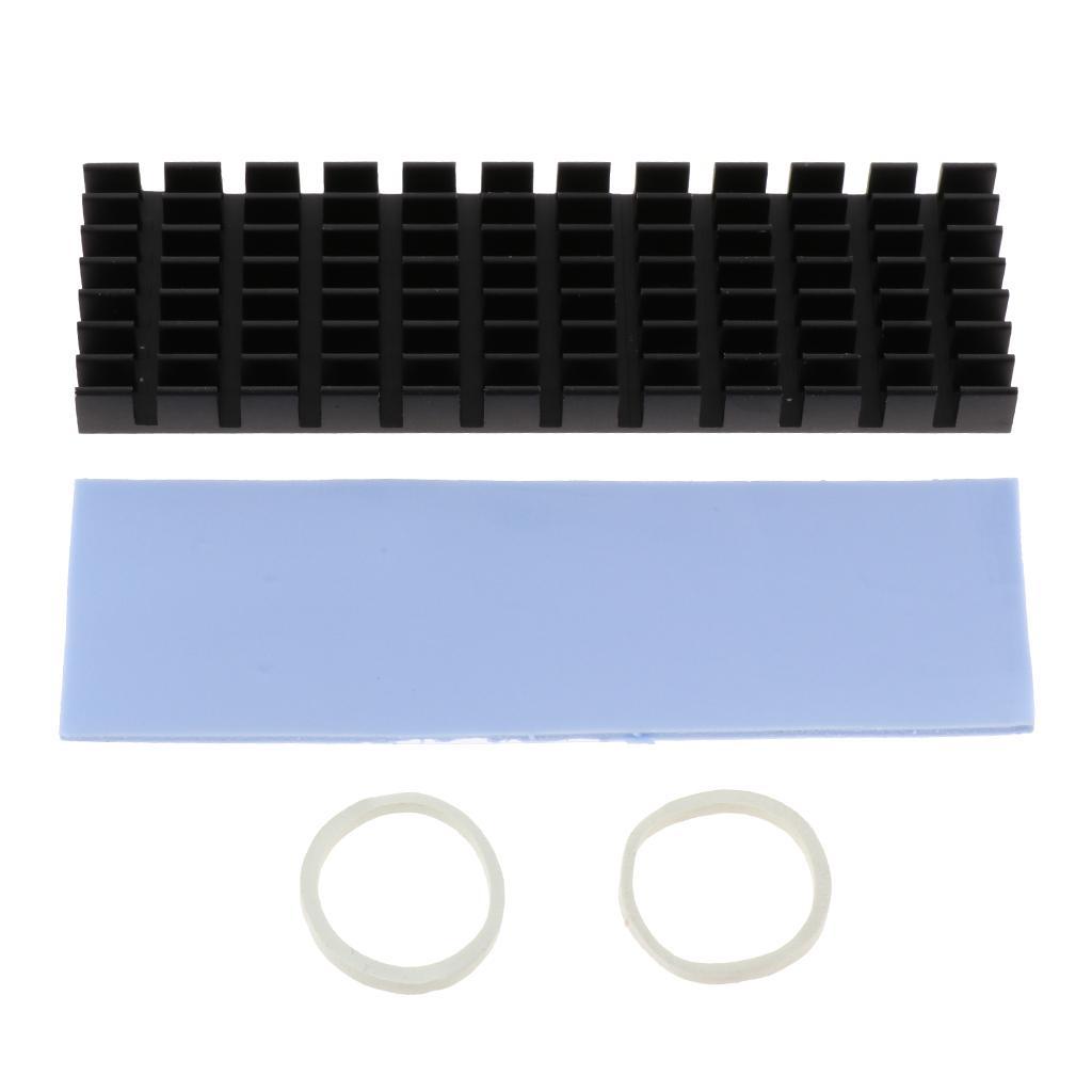 2Pcs M.2 NVMe 2280 PCI-e SSD Aluminum Heat Sink Cooler Thermal Pad Radiator