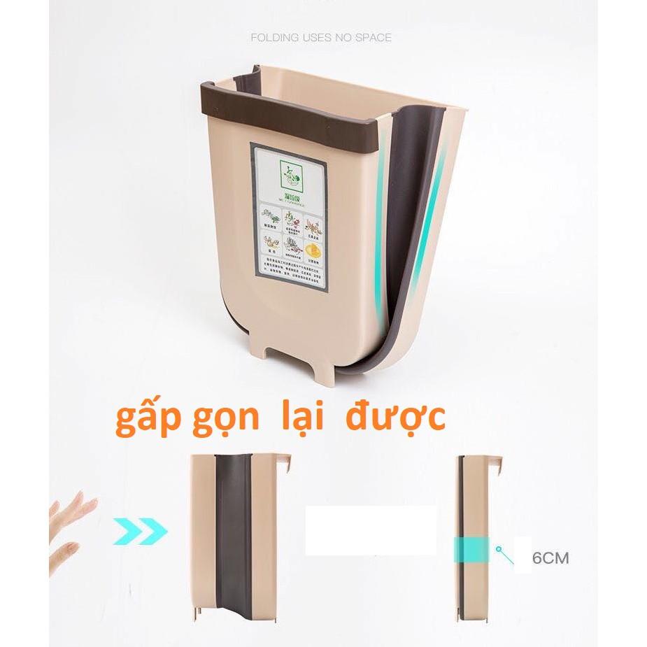 Thùng Rác Gấp Gọn Thông Minh Treo Cạnh Tủ Bếp Size To Tiện Lợi Full Box