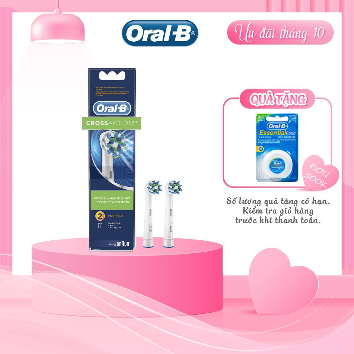 Đầu bàn chải Oral-B CrossAction- Hàng chính hãng 100%