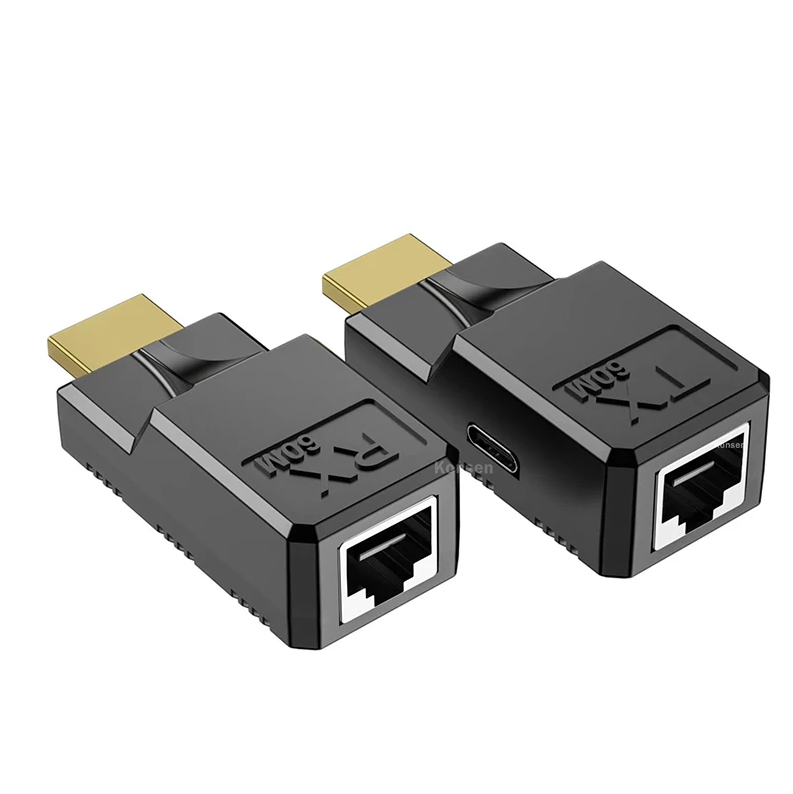 Khuếch đại kéo dài HDMI 50m mini Kéo dài đường truyền HDMI 50m chỉ với một sợi cáp mạng Cat6 dùng cho đầu ghi hình camera, máy chiếu, màn hình LED, Tivi
