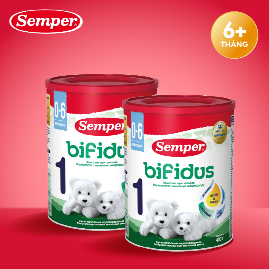 Combo 2 Sữa bột công thức Semper Bifidus số 1 400g/hộp