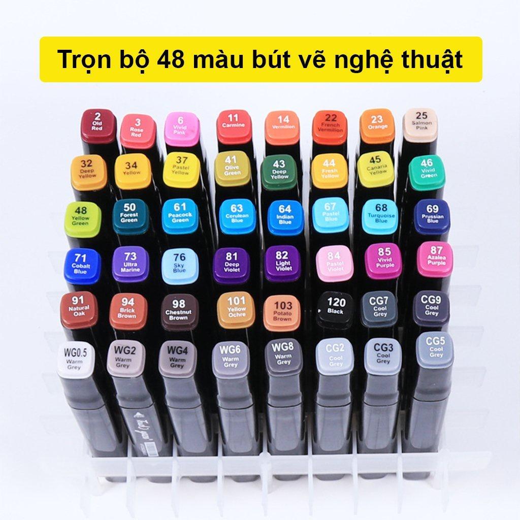 Bộ Bút Dạ 48 Chi Tiết Cho Bé tập Tô Bút màu Touch Mark Cool Coco Pison Marker