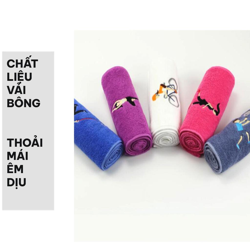 Khăn tập yoga, khăn tắm thể thao vải bông thấm hút mồ hôi tốt, dài 110cm, rộng 22cm - Phongsport