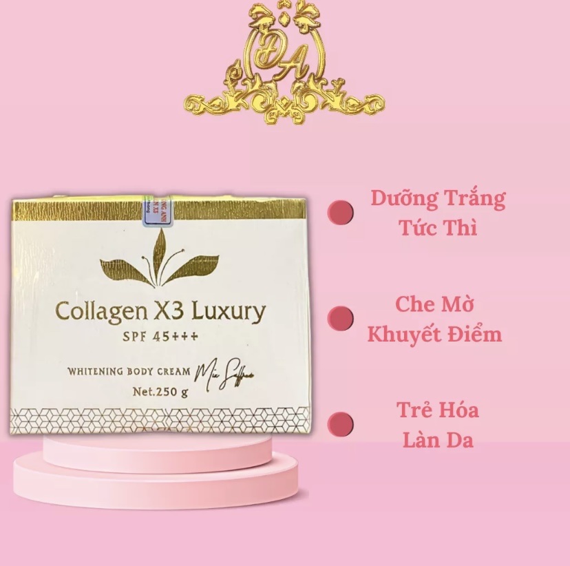 Kem DưỡngTrắng Da Toàn Thân Body Collagen X3 Luxury 250g Mỹ Phẩm Đông Anh Chính Hãng