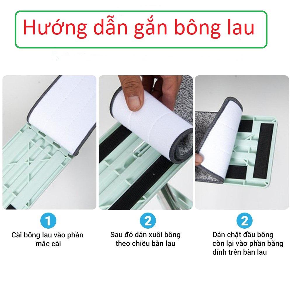 Cây lau nhà tự vắt phẳng thông minh xoay 360 độ ( Có Sẵn 2 Bông Lau}, Chổi Lau Nhà 360 Độ