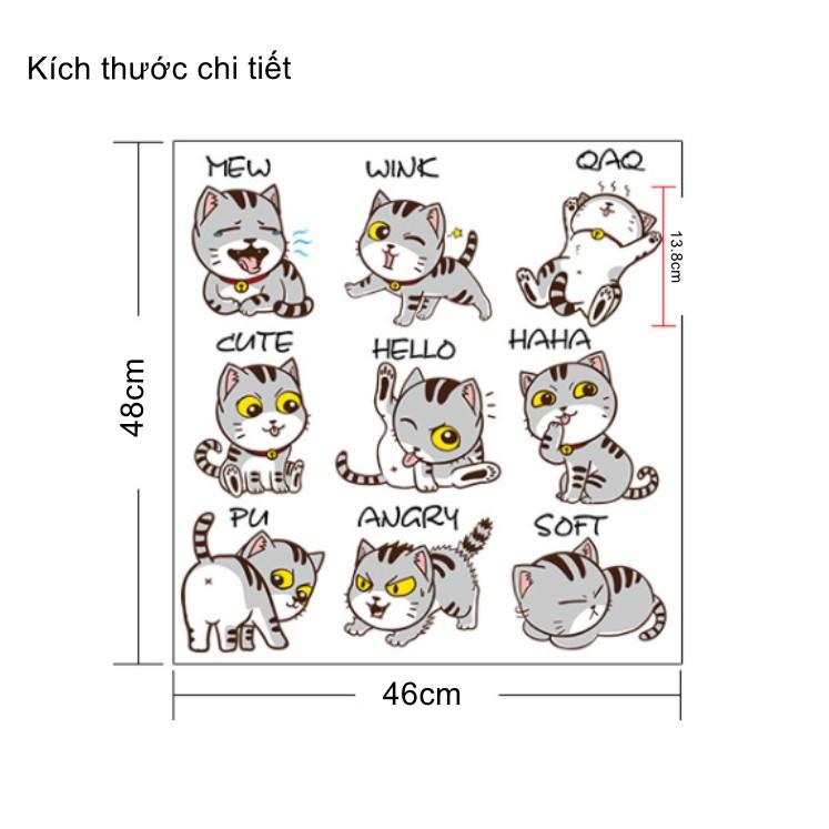 Decal dán tường trang trí - MÈO CON TINH NGHỊCH