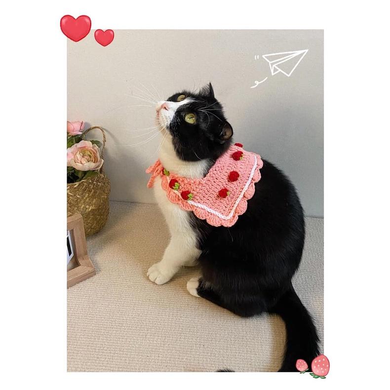 Khăn choàng cổ/ yếm chất liệu len siêu cute cho chó mèo thiết kế by Tiệm Nhà Nice