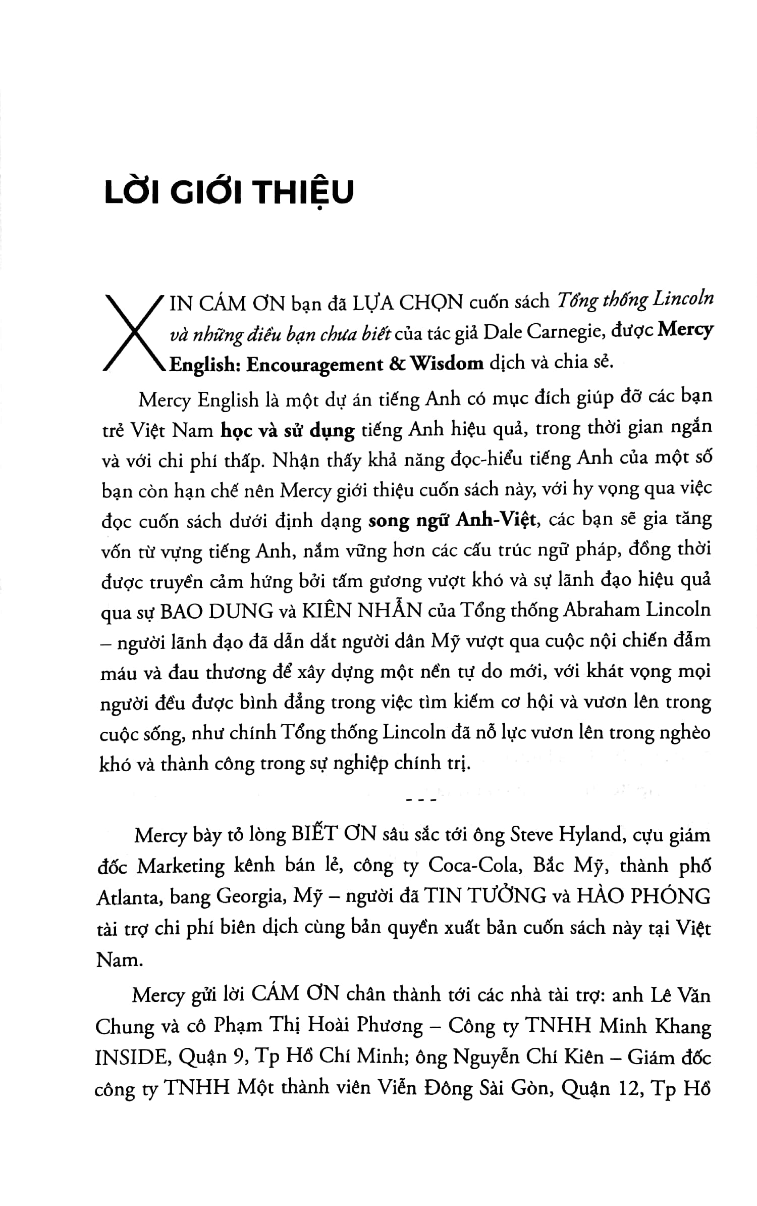 Tổng Thống Lincoln Và Những Điều Bạn Chưa Biết (Song Ngữ Anh - Việt)- PN