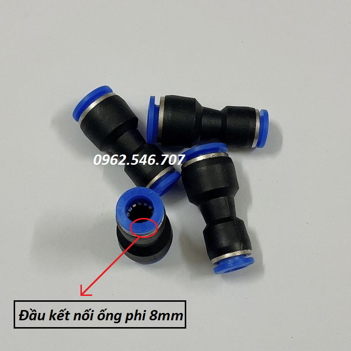 Cut nối ống 10mm với ống 8mm dùng cho hệ thống phun sương Nhựa ABS