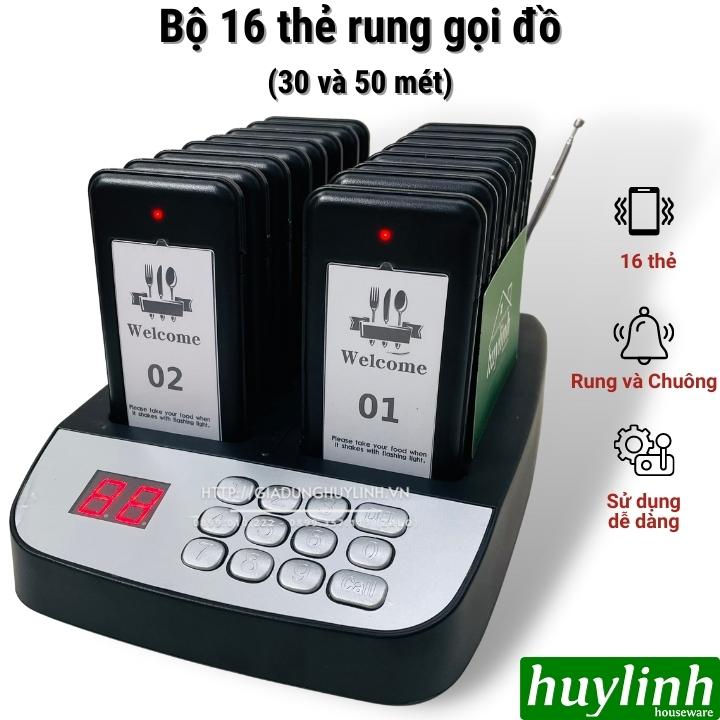 Bộ 16 thẻ rung tự phục vụ bán kính 30m và 50m