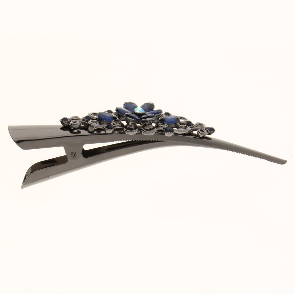 4x Fashion Hair Styling Tool Women Plated Rhinestone Hair Clip Duckbill Clip