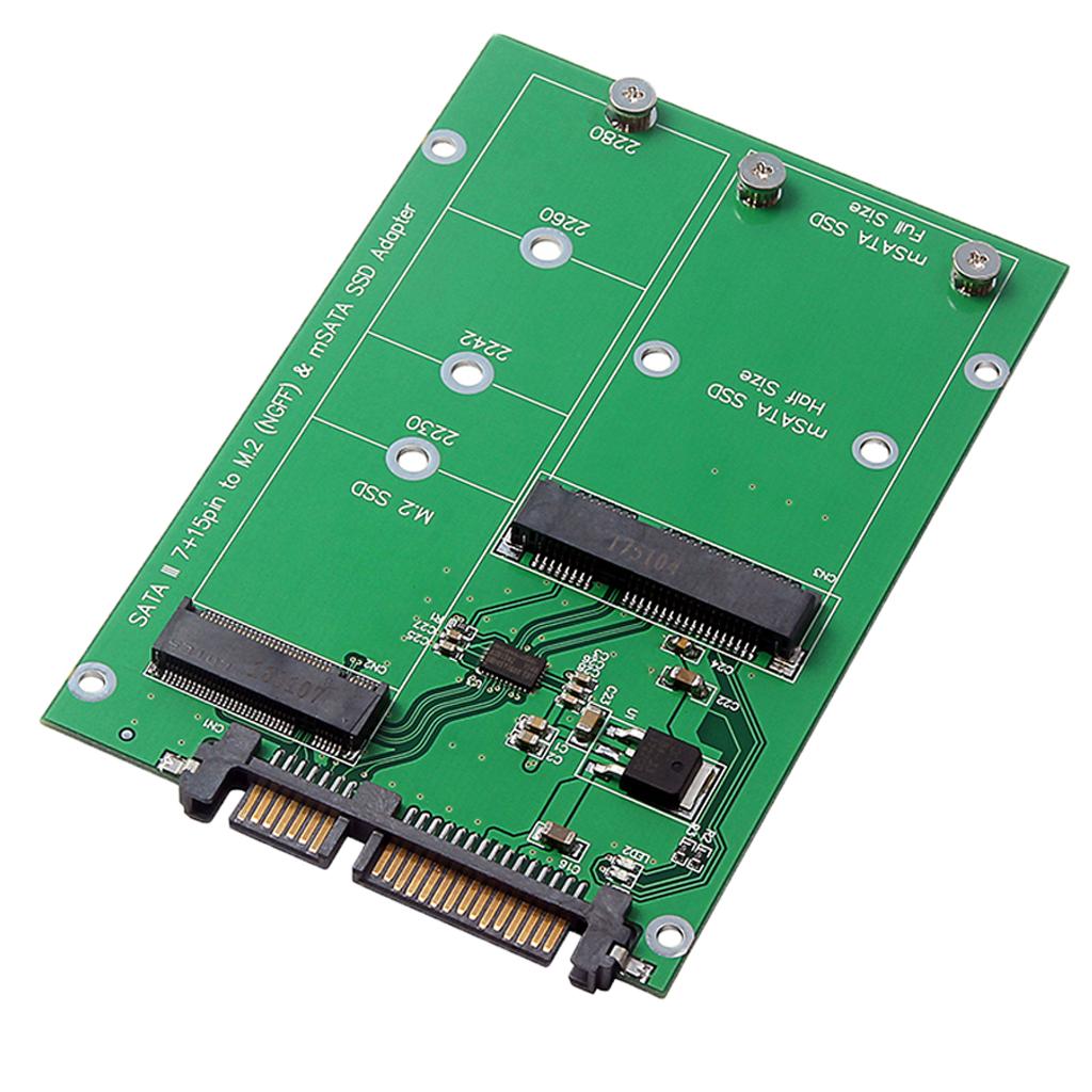 NGFF M.2 B KEY / mSATA SSD Solid State Drive to 2.5'' SATA Adapter Card