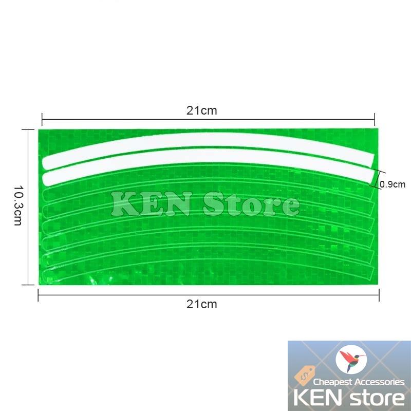 Bộ decal phản quang dán mâm xe đạp, xe máy