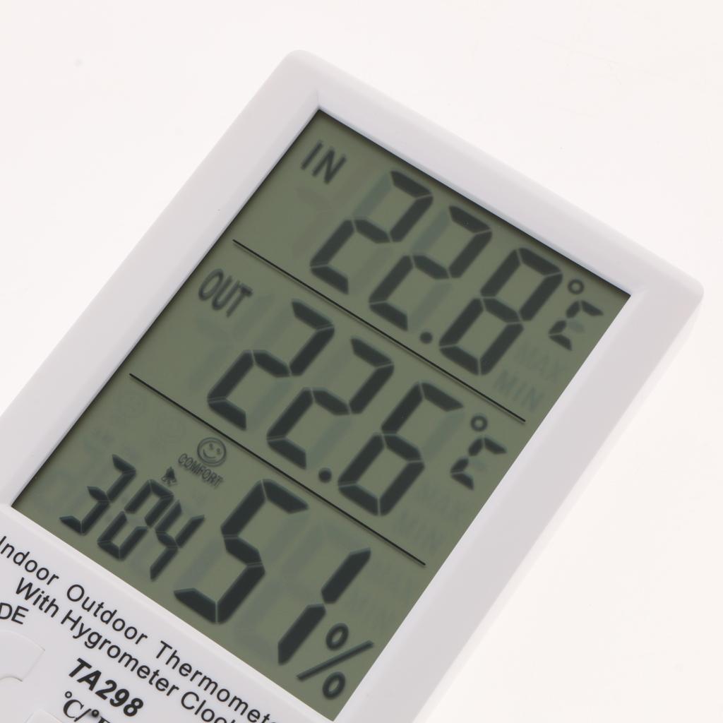 TA298 Digital Hygrometer Indoor Thermometer Humidity Gauge with Test Probe, Temperature Humidity MonitorProbe