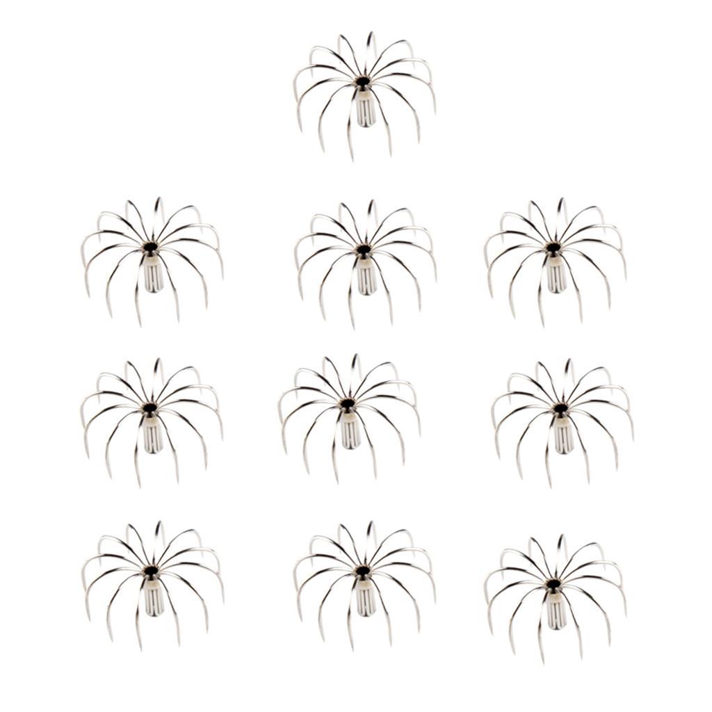 10pcs Stainless Steel Squid Hook Hook Simulation 2.8cm