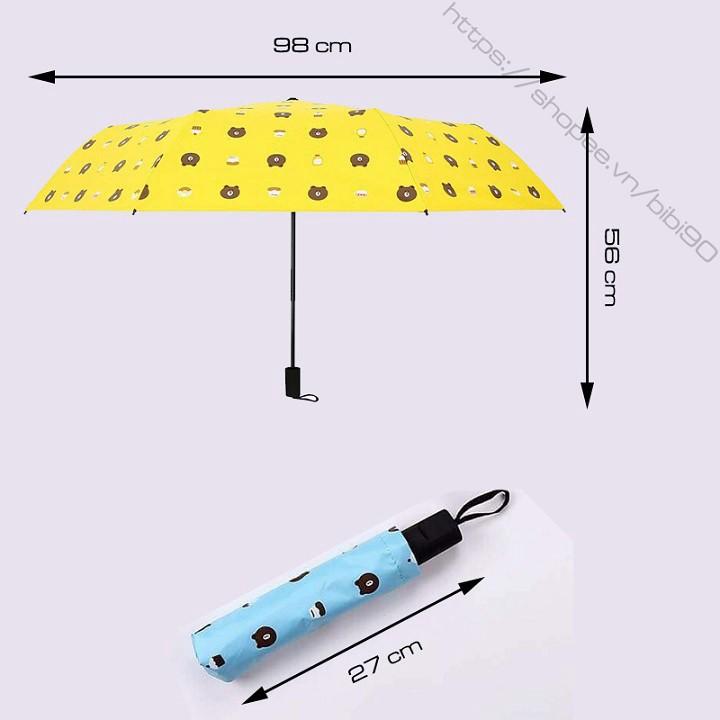 Ô Dù - Ô Gấp Gọn Hình Gấu BROWN Siêu Xinh