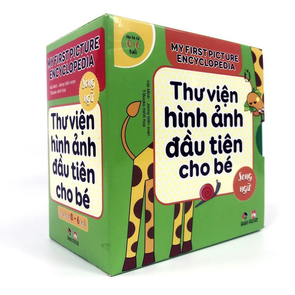 Combo Bộ Hộp Thư Viện Hình Ảnh Đầu Tiên Cho Bé Từ 0-6 Tuổi Song Ngữ Việt Anh  - Bản Quyền