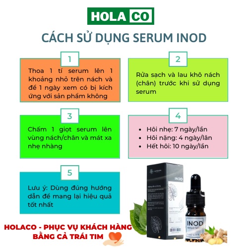 Serum hôi nách Inod Huyền Phi khử sạch mùi cơ thể nách tay chân an toàn hiệu quả