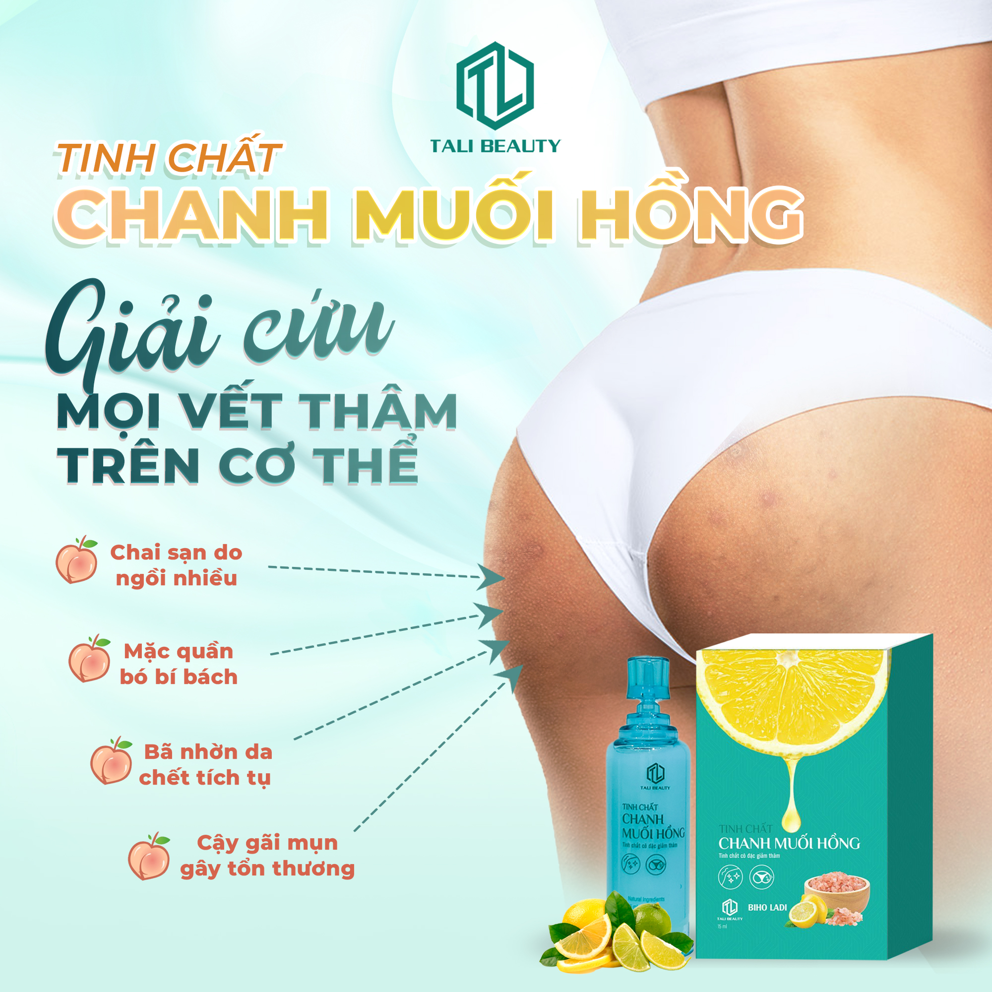 Tinh chất chanh muối hồng - giảm thâm nách, mông, bẹn