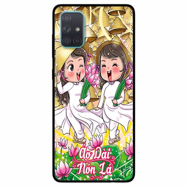 Ốp lưng in cho Samsung A51 Mẫu Đôi Bạn Áo Dài