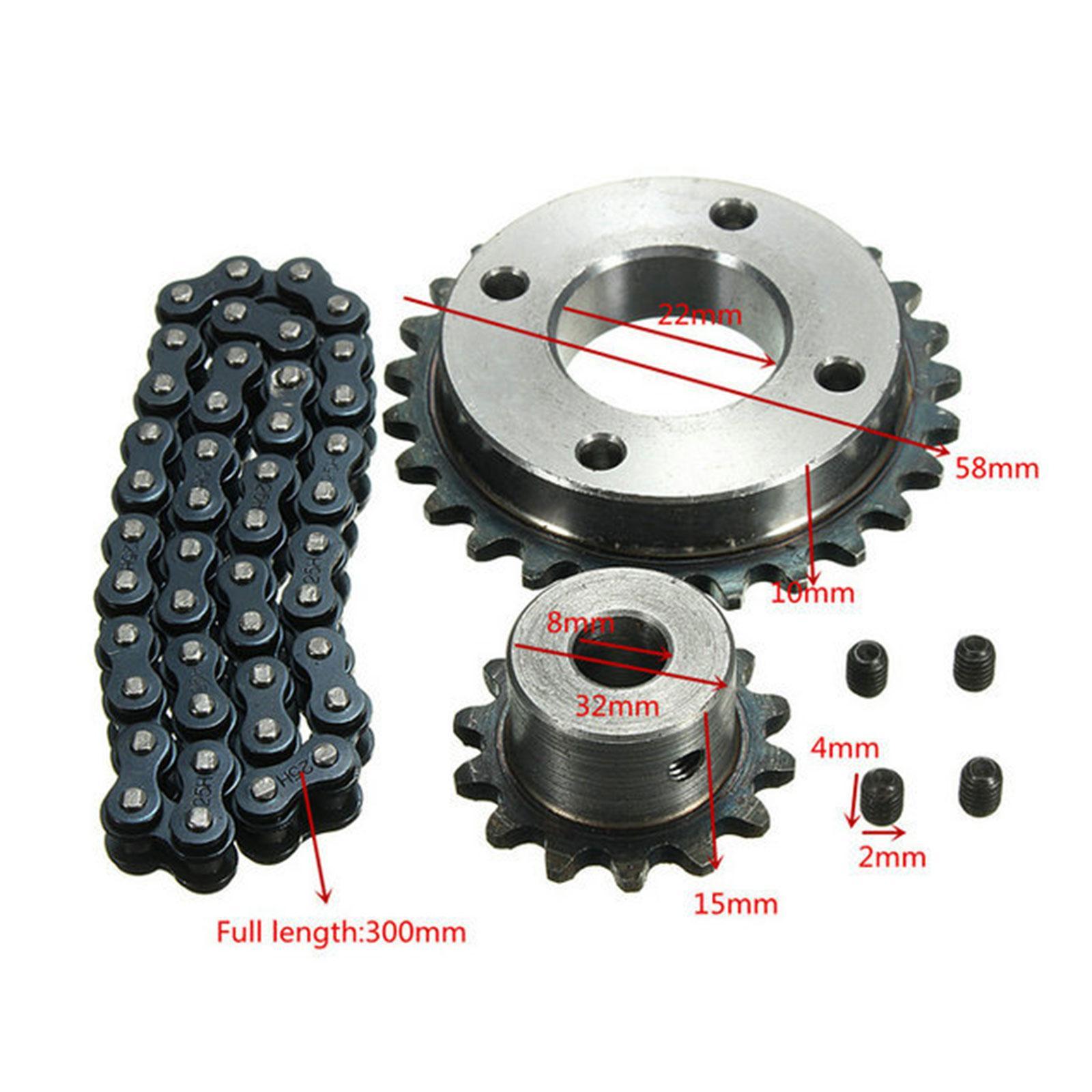 Sprocket Chain Wheel Mount Kit Skateboard DIY Motor Gear