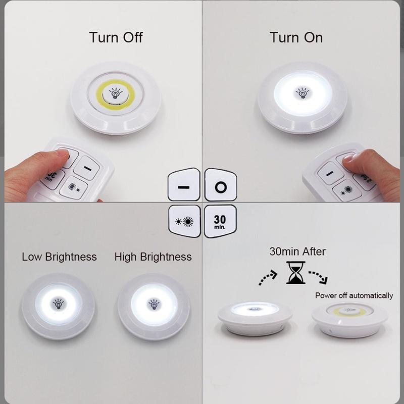 Đèn LED 3W siêu sáng điều khiển từ xa không dây dùng cho tủ quần áo/ nhà bếp/ phòng ngủ