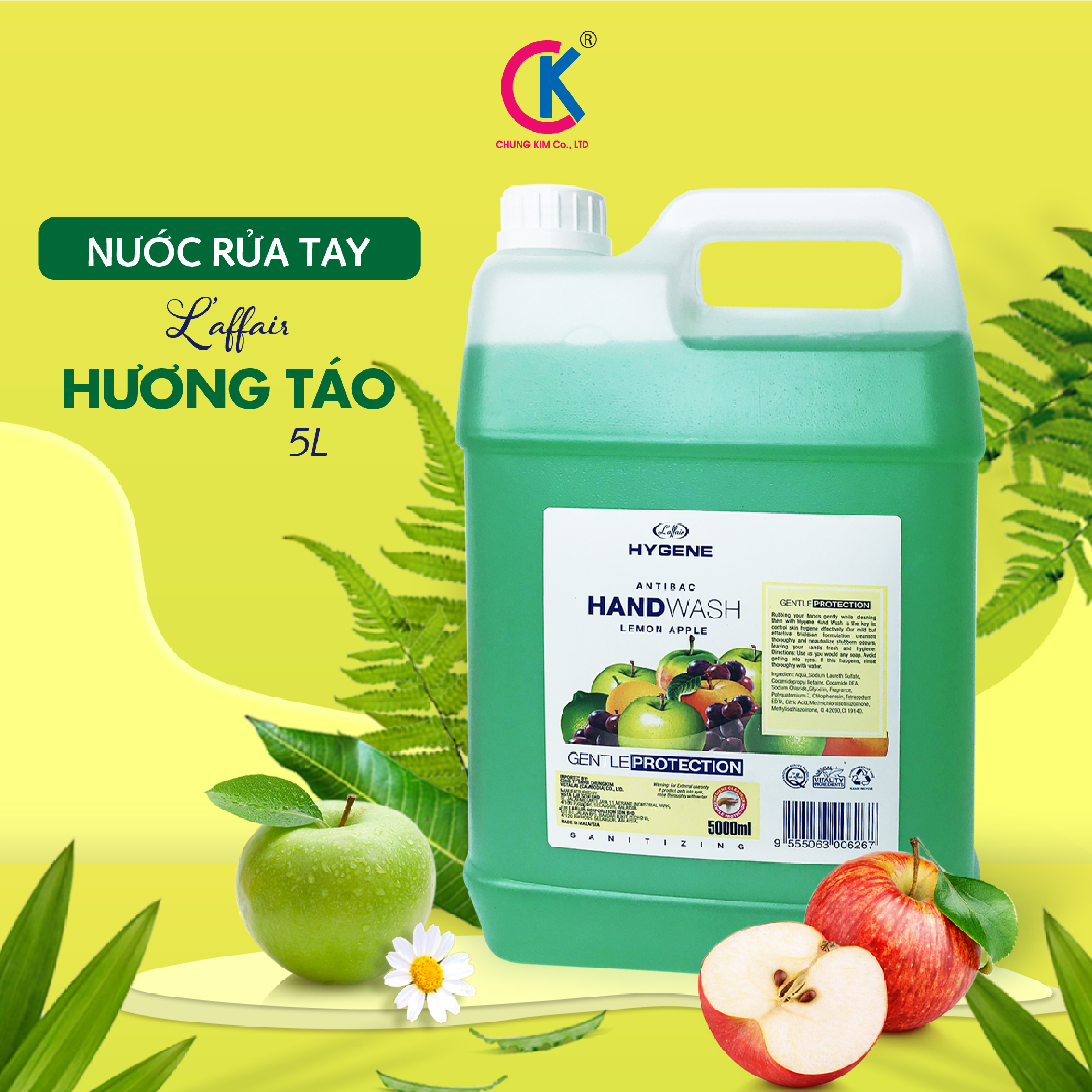 Nước Rửa Tay L’affair Hương Táo 5L