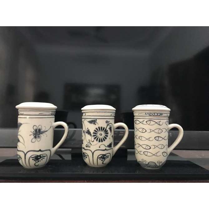 Bộ tách cốc lọc trà vẽ tay thủ công cao cấp