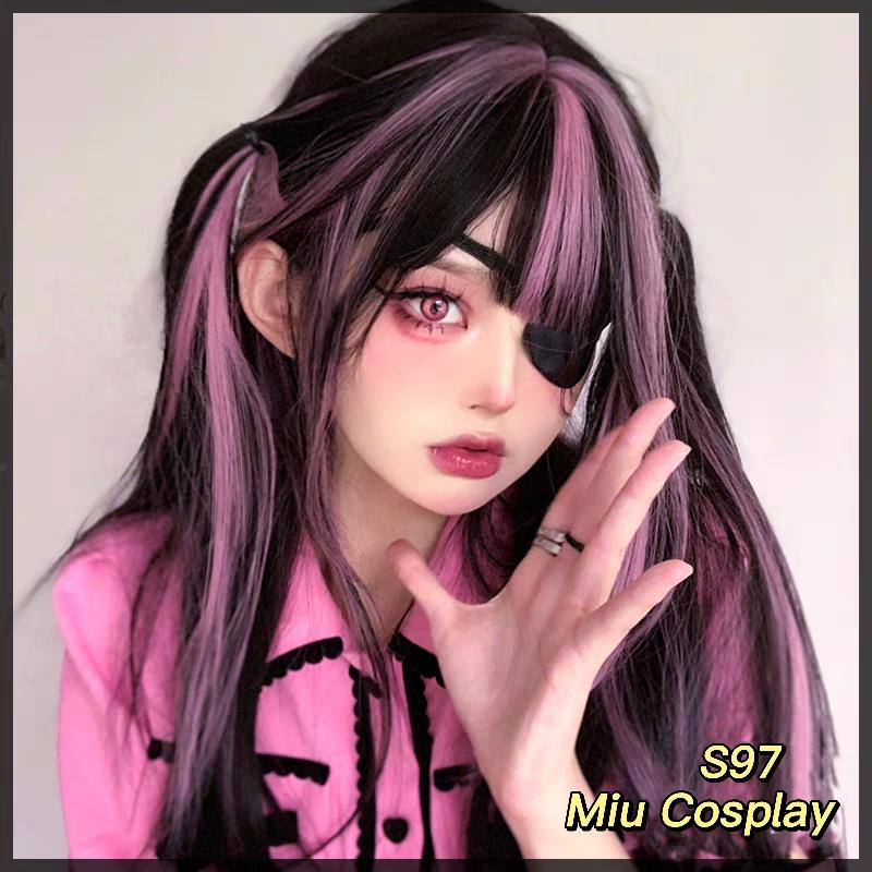 [Sẵn] Wig/Tóc giả nữ hải tặc xinh đẹp ombre hồng đen cá tính - S97 nguyên đầu teen/lolita [Miu Copslay