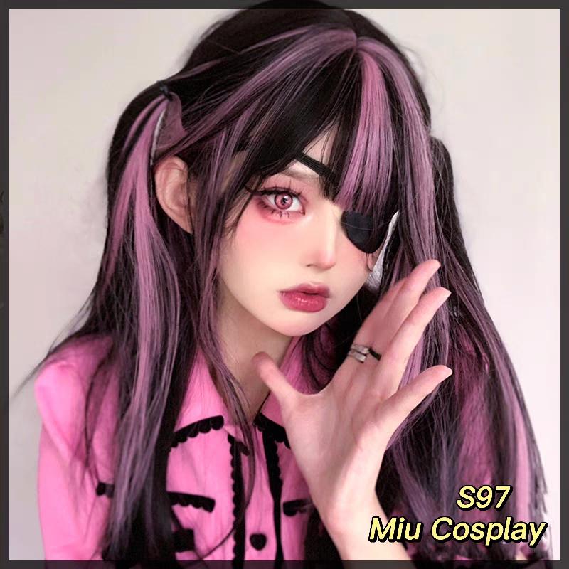 Wig/Tóc giả nữ hải tặc xinh đẹp ombre hồng đen cá tính - S97 nguyên đầu teen/lolita