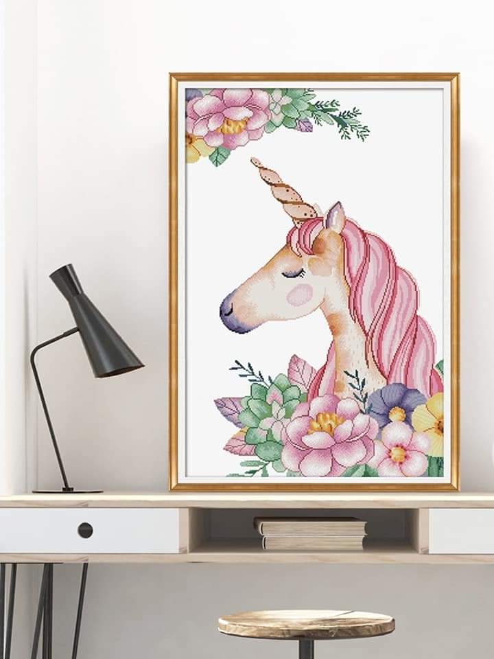 Tranh thêu chữ thập chỉ lụa Ngựa Hạc (65×50cm)×2 bức