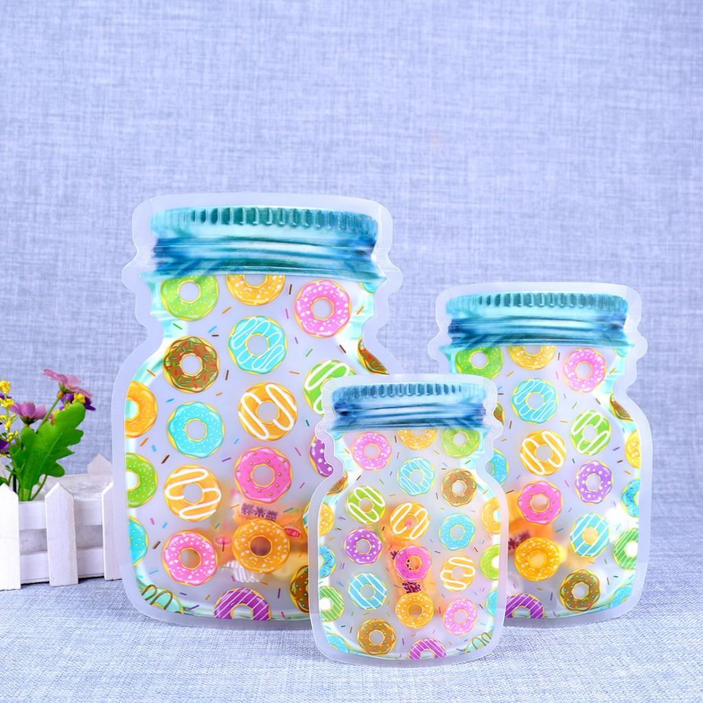 Combo 3 Túi Đựng Thực Phẩm Trong Suốt Khóa Zip Tái Sử Dụng Nhiều Lần, Chống Ẩm Mốc