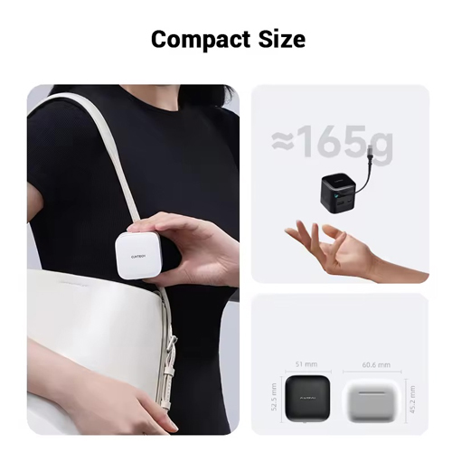 Cốc sạc Cuktech GaN Built-in USB-C Cable 1USB 2Type-C 67W CP6 AD653W - Hàng chính hãng