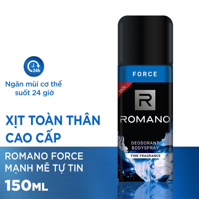 Xịt khử mùi toàn thân cho Nam Romano Force 150ml-mẫu mới