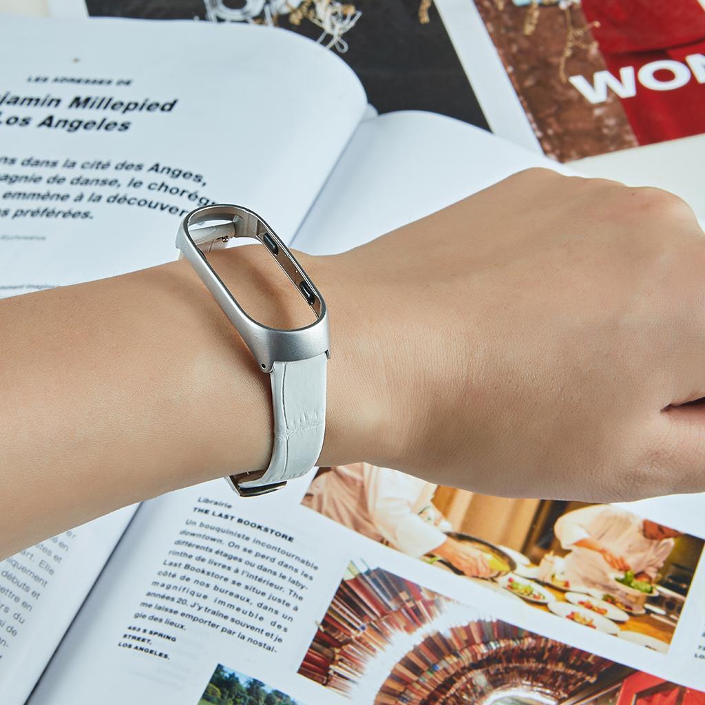 Replacement PU Leather Wrist Strap Band W/ Metal Frame For Xiaomi 3 4