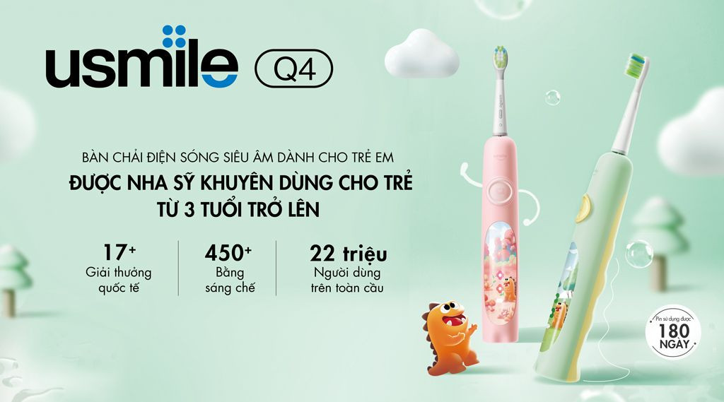 Bàn Chải Điện Sóng Siêu Âm Usmile Q4 Dành Cho Trẻ Em Bản Quốc Tế - Hàng Chính Hãng