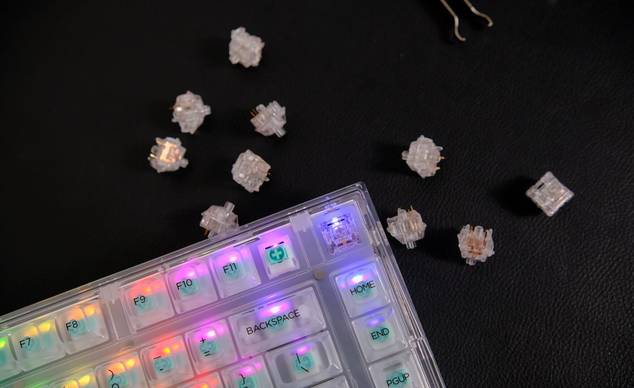 Bàn phím cơ FL-Esports Q75 SAM (Transparent White Light Ice Keycap/Transparent Black Dark Ice Keycap) 3 Mode/Gasket Mount - Hàng chính hãng