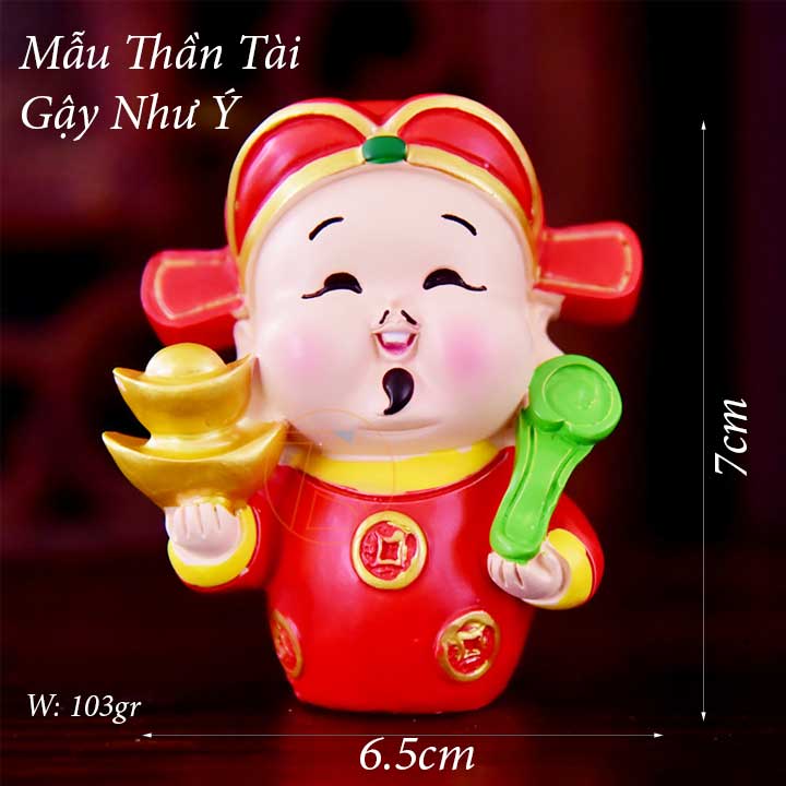 Tượng thần tài phong thủy may mắn dùng trang trí taplo xe hơi, bàn làm việc